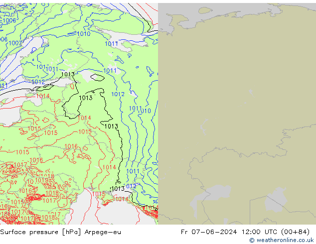 Luchtdruk (Grond) Arpege-eu vr 07.06.2024 12 UTC