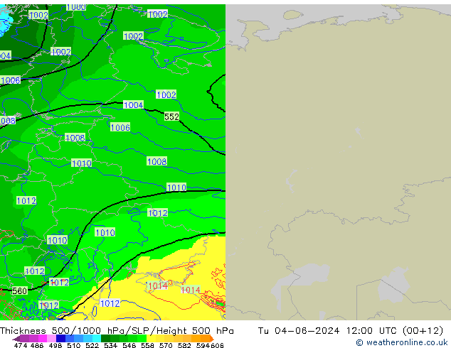 Thck 500-1000hPa Arpege-eu Tu 04.06.2024 12 UTC