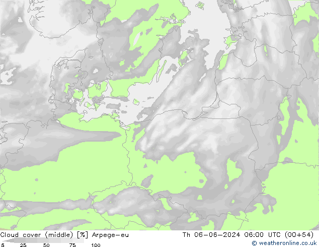 Nuages (moyen) Arpege-eu jeu 06.06.2024 06 UTC