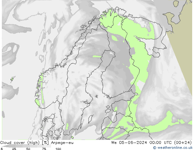 Wolken (hohe) Arpege-eu Mi 05.06.2024 00 UTC