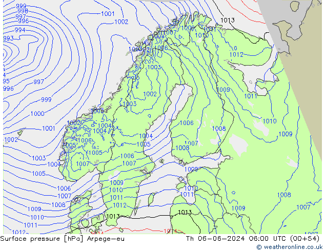 Luchtdruk (Grond) Arpege-eu do 06.06.2024 06 UTC