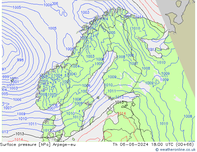 Luchtdruk (Grond) Arpege-eu do 06.06.2024 18 UTC