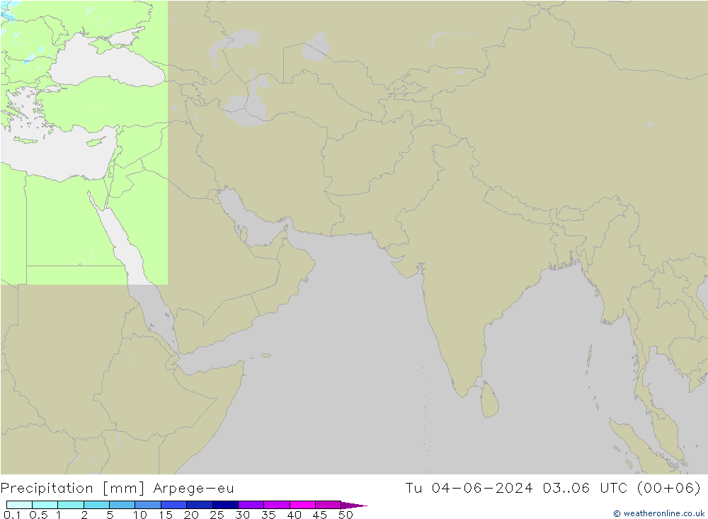 Precipitación Arpege-eu mar 04.06.2024 06 UTC