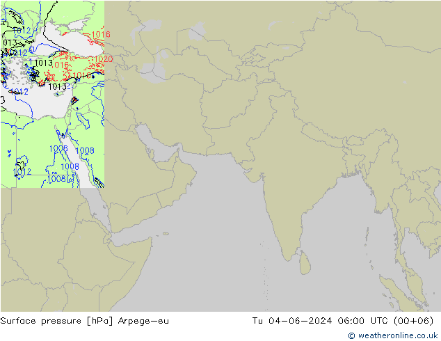 地面气压 Arpege-eu 星期二 04.06.2024 06 UTC