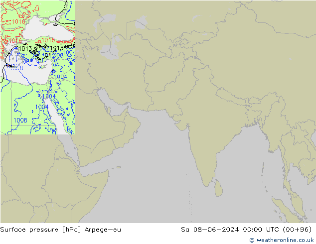 Surface pressure Arpege-eu Sa 08.06.2024 00 UTC