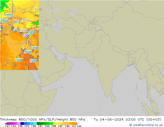 Thck 850-1000 hPa Arpege-eu Tu 04.06.2024 03 UTC