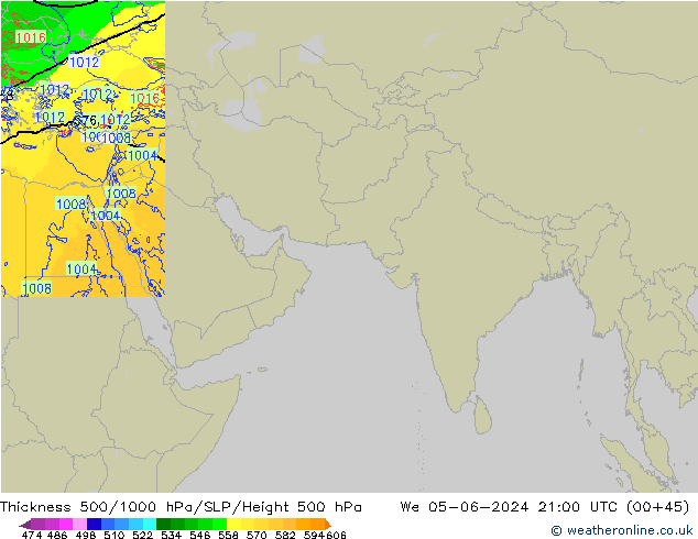 Thck 500-1000hPa Arpege-eu St 05.06.2024 21 UTC