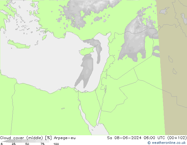 zachmurzenie (środk.) Arpege-eu so. 08.06.2024 06 UTC