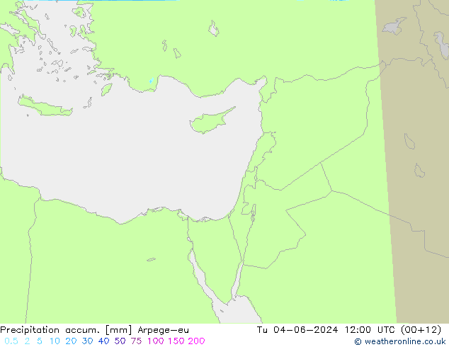 Precipitation accum. Arpege-eu вт 04.06.2024 12 UTC