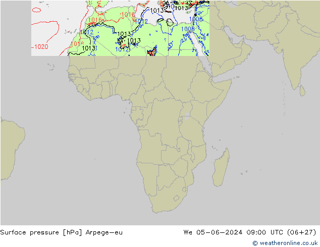 Luchtdruk (Grond) Arpege-eu wo 05.06.2024 09 UTC