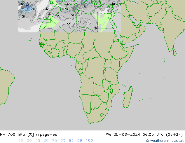 RV 700 hPa Arpege-eu wo 05.06.2024 06 UTC