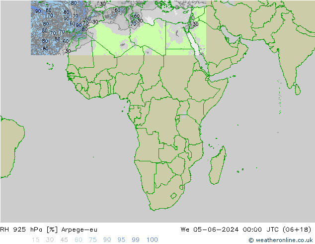 RH 925 hPa Arpege-eu  05.06.2024 00 UTC