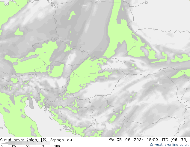 Bewolking (Hoog) Arpege-eu wo 05.06.2024 15 UTC