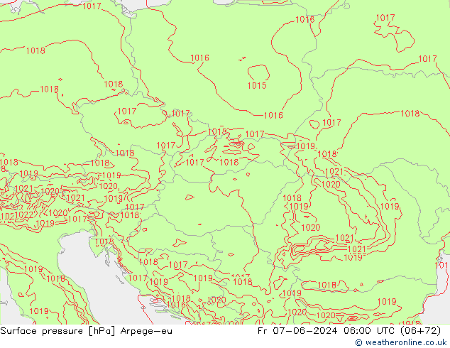 pression de l'air Arpege-eu ven 07.06.2024 06 UTC