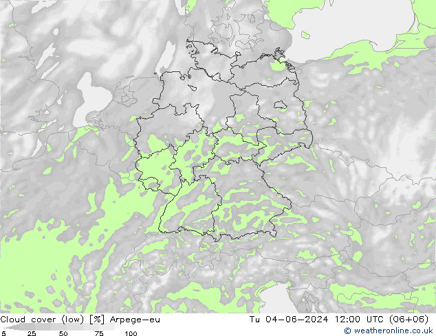 云 (低) Arpege-eu 星期二 04.06.2024 12 UTC