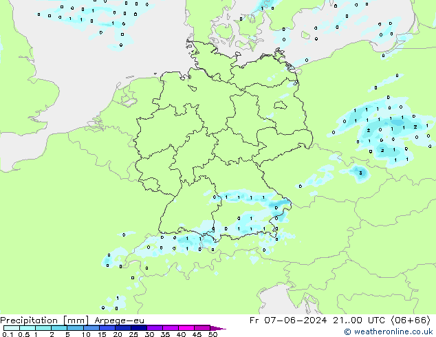Precipitation Arpege-eu Fr 07.06.2024 00 UTC