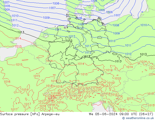 Bodendruck Arpege-eu Mi 05.06.2024 09 UTC