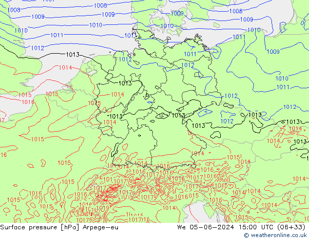 приземное давление Arpege-eu ср 05.06.2024 15 UTC