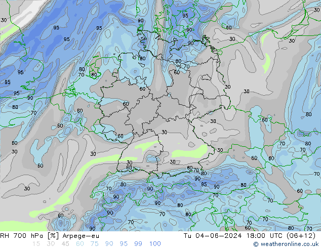 RV 700 hPa Arpege-eu di 04.06.2024 18 UTC