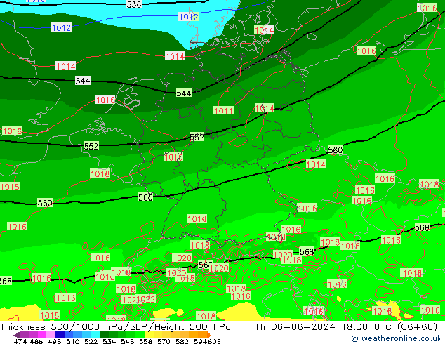 Thck 500-1000hPa Arpege-eu Th 06.06.2024 18 UTC