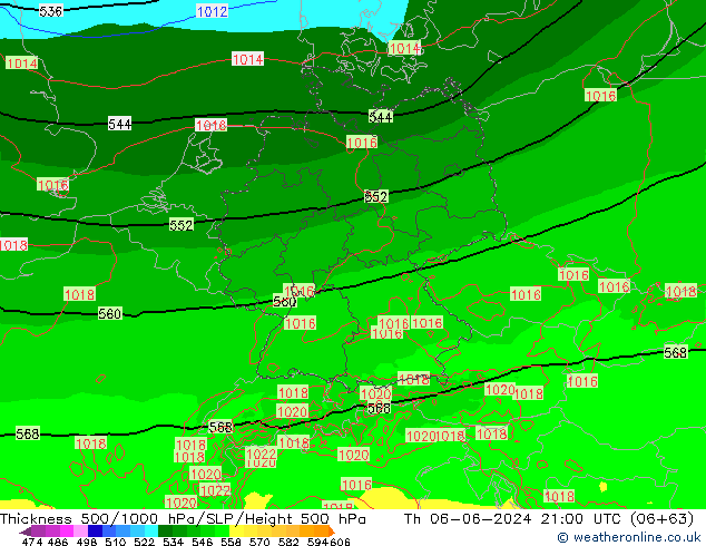 Thck 500-1000hPa Arpege-eu  06.06.2024 21 UTC