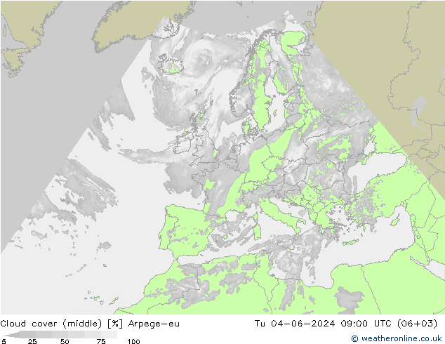 Bewolking (Middelb.) Arpege-eu di 04.06.2024 09 UTC