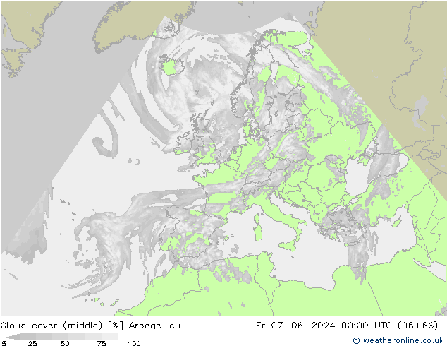 Nuages (moyen) Arpege-eu ven 07.06.2024 00 UTC