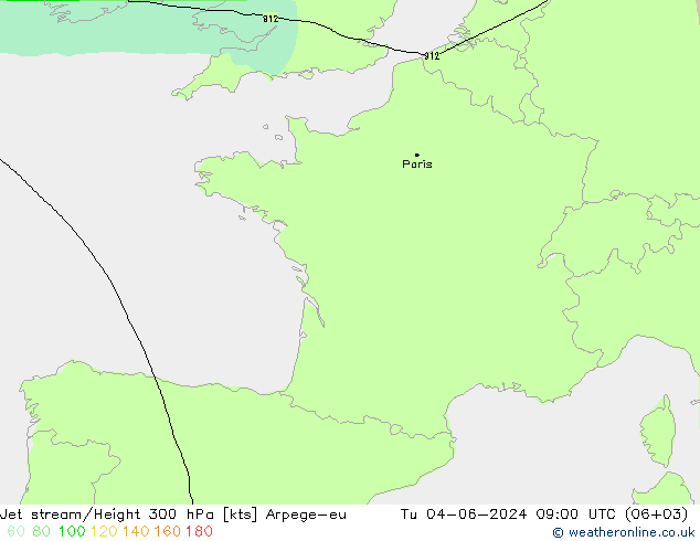 Courant-jet Arpege-eu mar 04.06.2024 09 UTC