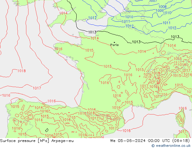 ciśnienie Arpege-eu śro. 05.06.2024 00 UTC