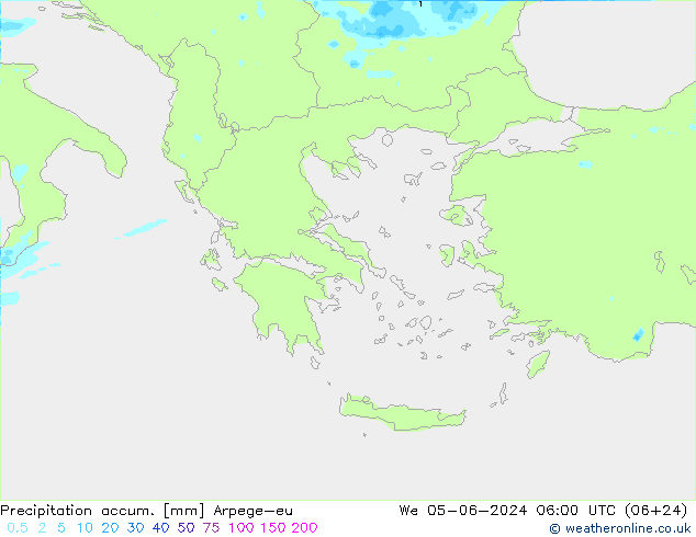 Precipitación acum. Arpege-eu mié 05.06.2024 06 UTC