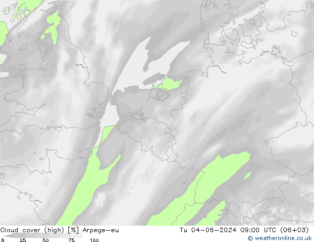 Wolken (hohe) Arpege-eu Di 04.06.2024 09 UTC