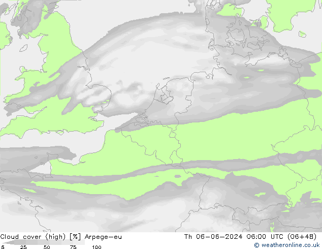 облака (средний) Arpege-eu чт 06.06.2024 06 UTC