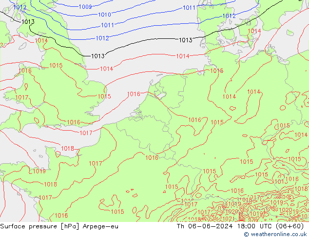 ciśnienie Arpege-eu czw. 06.06.2024 18 UTC