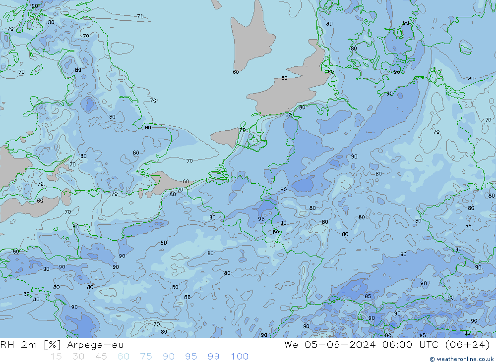 RH 2m Arpege-eu 星期三 05.06.2024 06 UTC