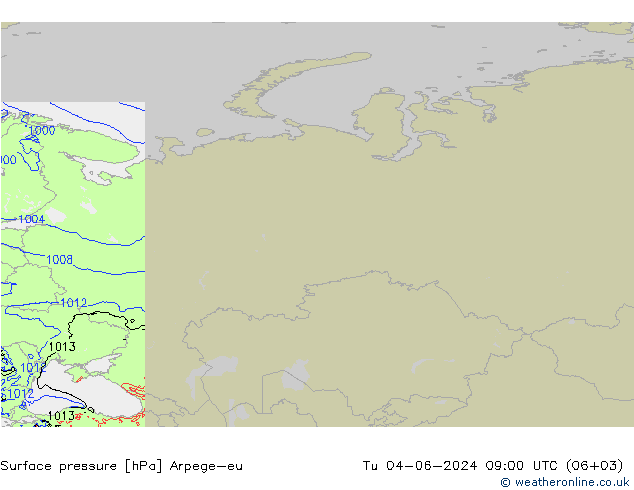 pression de l'air Arpege-eu mar 04.06.2024 09 UTC
