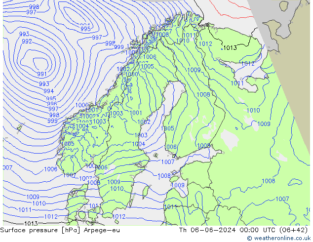 Bodendruck Arpege-eu Do 06.06.2024 00 UTC