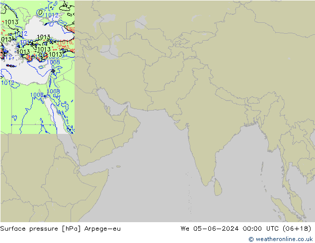 Presión superficial Arpege-eu mié 05.06.2024 00 UTC