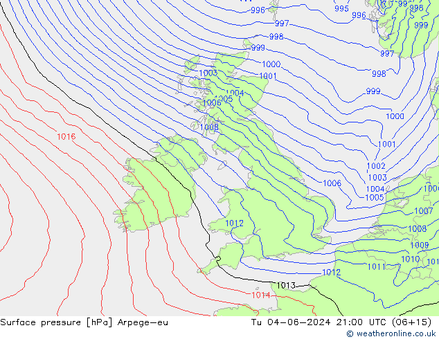 pression de l'air Arpege-eu mar 04.06.2024 21 UTC