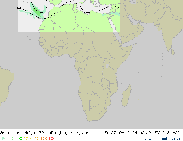 Corriente en chorro Arpege-eu vie 07.06.2024 03 UTC