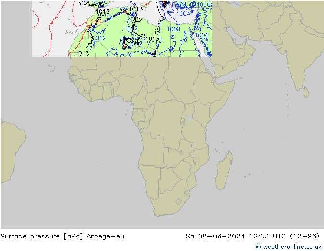 Yer basıncı Arpege-eu Cts 08.06.2024 12 UTC