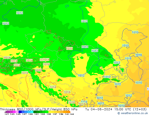 Thck 850-1000 hPa Arpege-eu Tu 04.06.2024 15 UTC