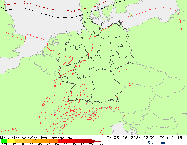 Windböen Arpege-eu Do 06.06.2024 12 UTC
