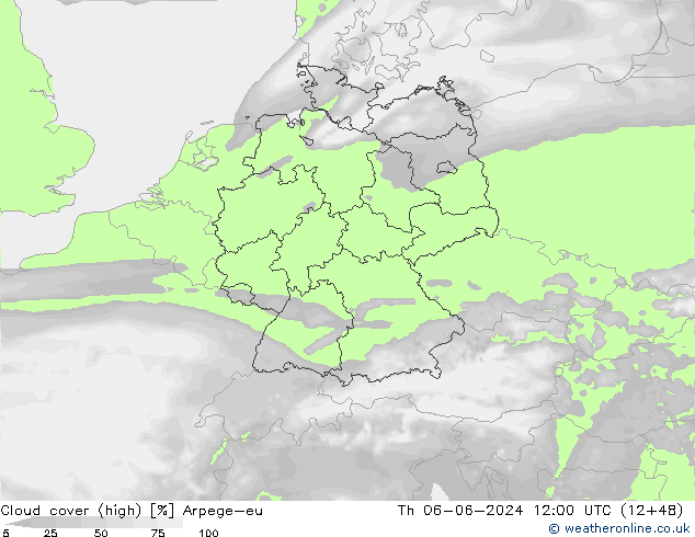 Bewolking (Hoog) Arpege-eu do 06.06.2024 12 UTC