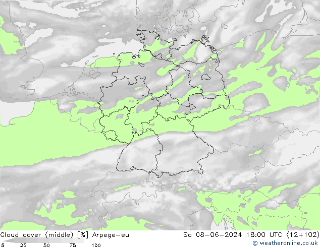 Bulutlar (orta) Arpege-eu Cts 08.06.2024 18 UTC