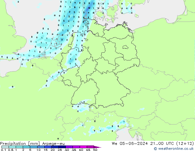 precipitação Arpege-eu Qua 05.06.2024 00 UTC