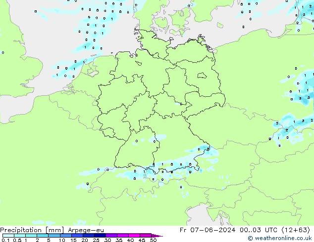 Precipitation Arpege-eu Fr 07.06.2024 03 UTC