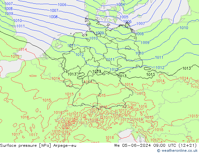 Surface pressure Arpege-eu We 05.06.2024 09 UTC