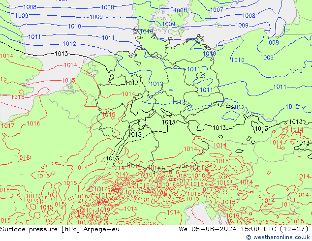 pressão do solo Arpege-eu Qua 05.06.2024 15 UTC