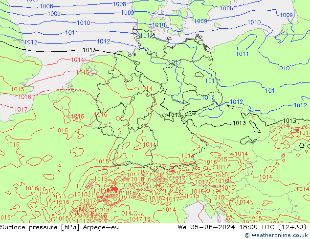 приземное давление Arpege-eu ср 05.06.2024 18 UTC