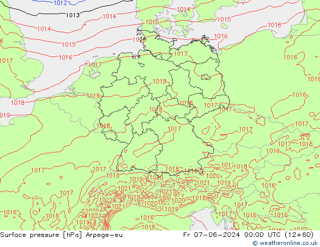 pression de l'air Arpege-eu ven 07.06.2024 00 UTC
